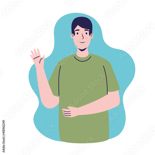 young man standing pose character