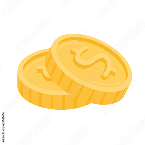 coins dollars money isometric icon