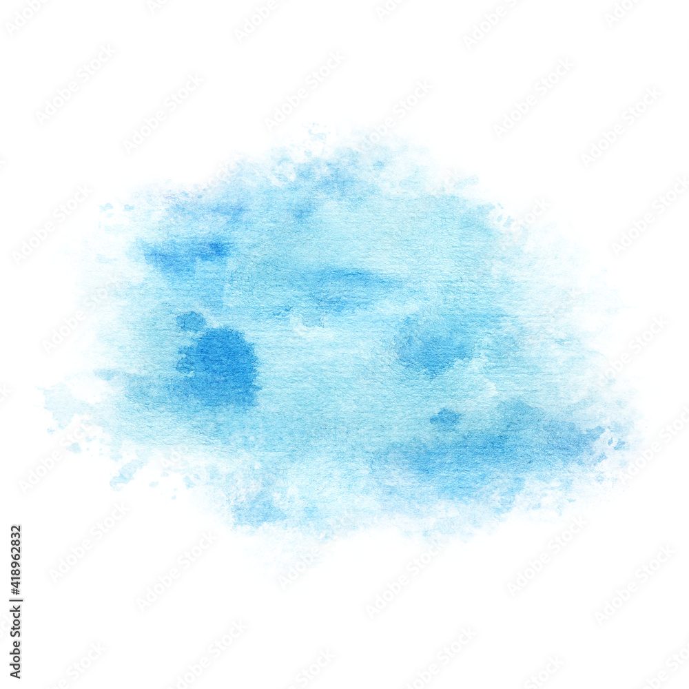 Abstract blue watercolor background.Hand Drawn watercolor illustration.
