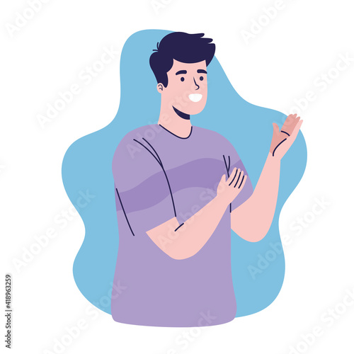 standing young man avatar character