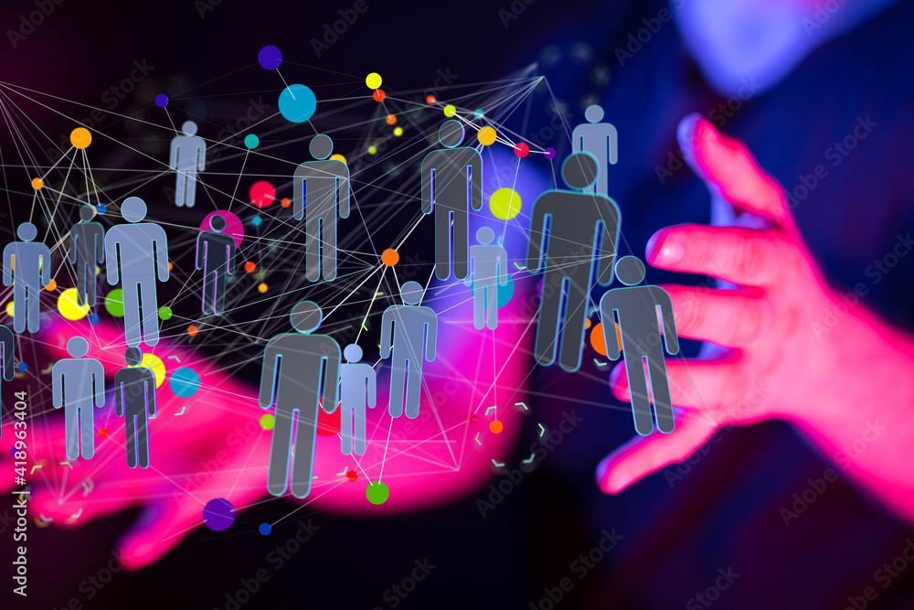 Obraz premium internet net and data digital concept