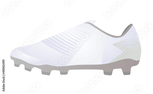 White soccer boot. vector illustration