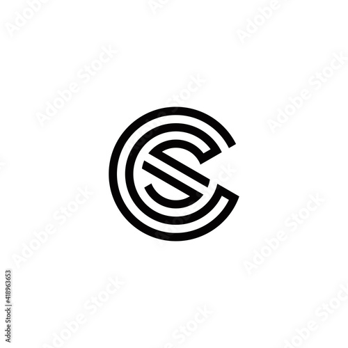 c s cs sc initial logo design vector template