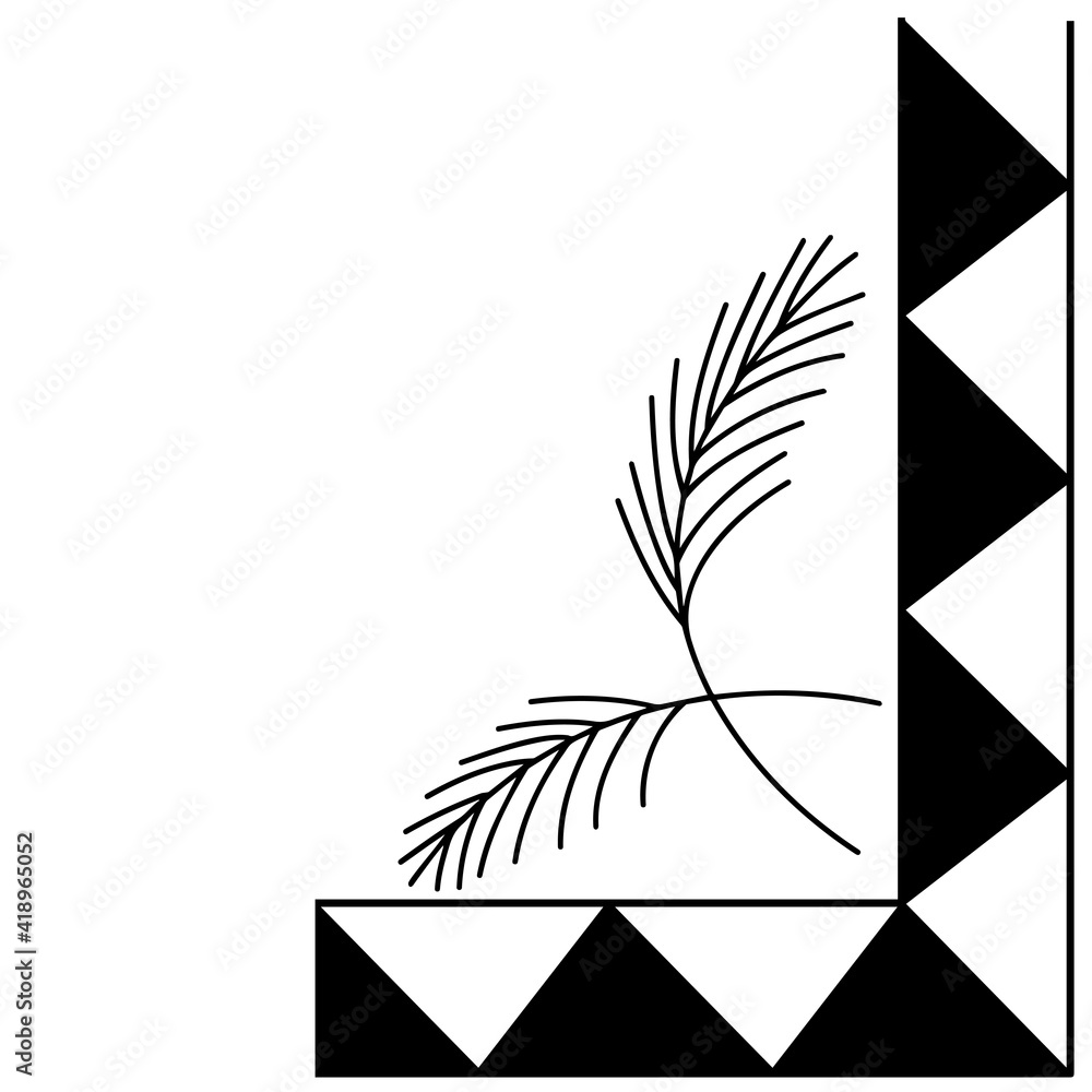 A patterned fragment. Vector graphic element on a white background close-up. Material for creating ornaments and seamless patterns.