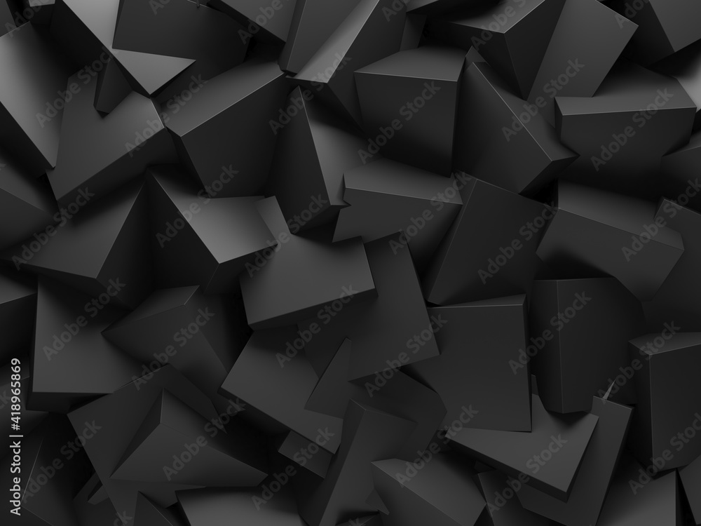 Fototapeta premium Abstract Dark Cubes Futuristic Design Background
