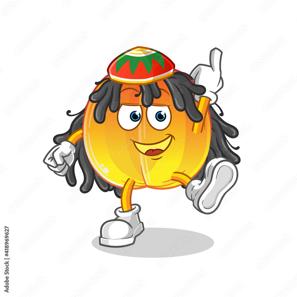 apricot reggae boy cartoon. cartoon mascot vector