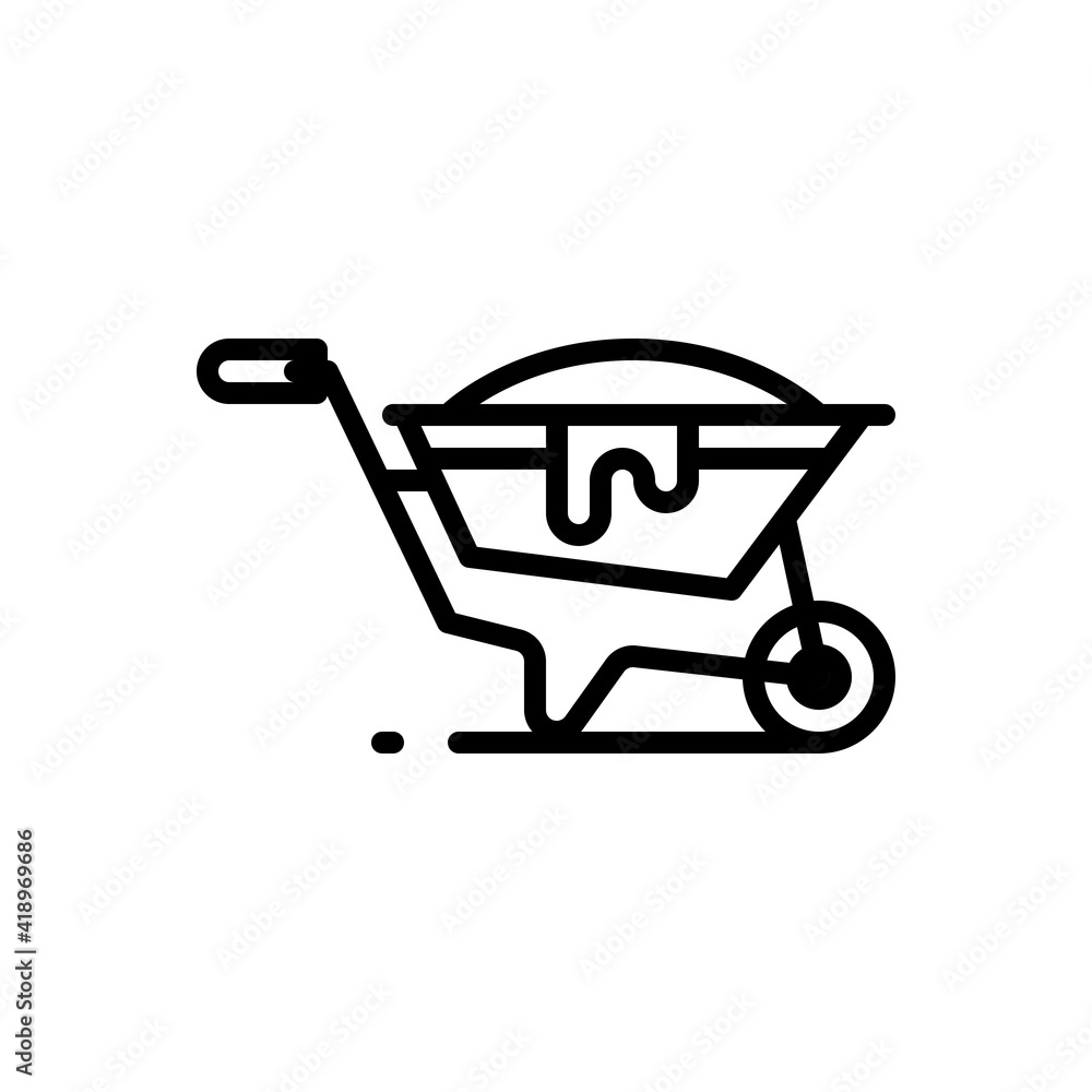 Wheelbarrow outline icons. Vector illustration. Editable stroke. Isolated icon suitable for web, infographics, interface and apps. Wheelbarrow outline icons. Vector illustration. Editable stroke. Isolated icon suitable for web, infographics, interface and apps.