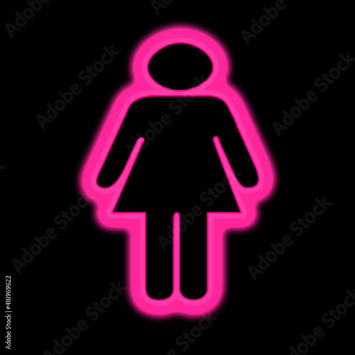 Abstract neon female symbols.