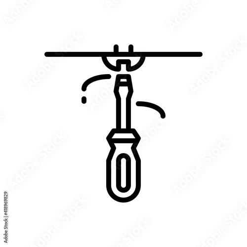 Screwdriver outline icons. Vector illustration. Editable stroke. Isolated icon suitable for web, infographics, interface and apps.
