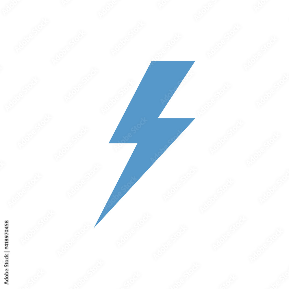 Electric lightning logo design. Thunder icon blue. Modern flat style. Electric lightning logo design. Thunder icon blue. Modern flat style.