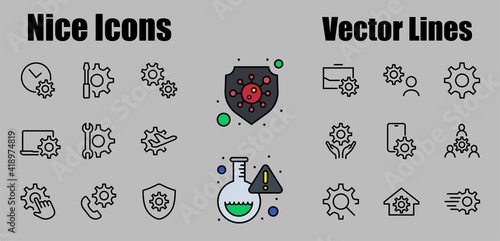 A simple set of settings and options related to Vector Line Icons. Contains icons such as set time, business, phone, and more. Editable Stroke.. 480x480