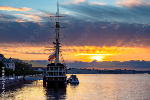 The sailing ship on the Nev...