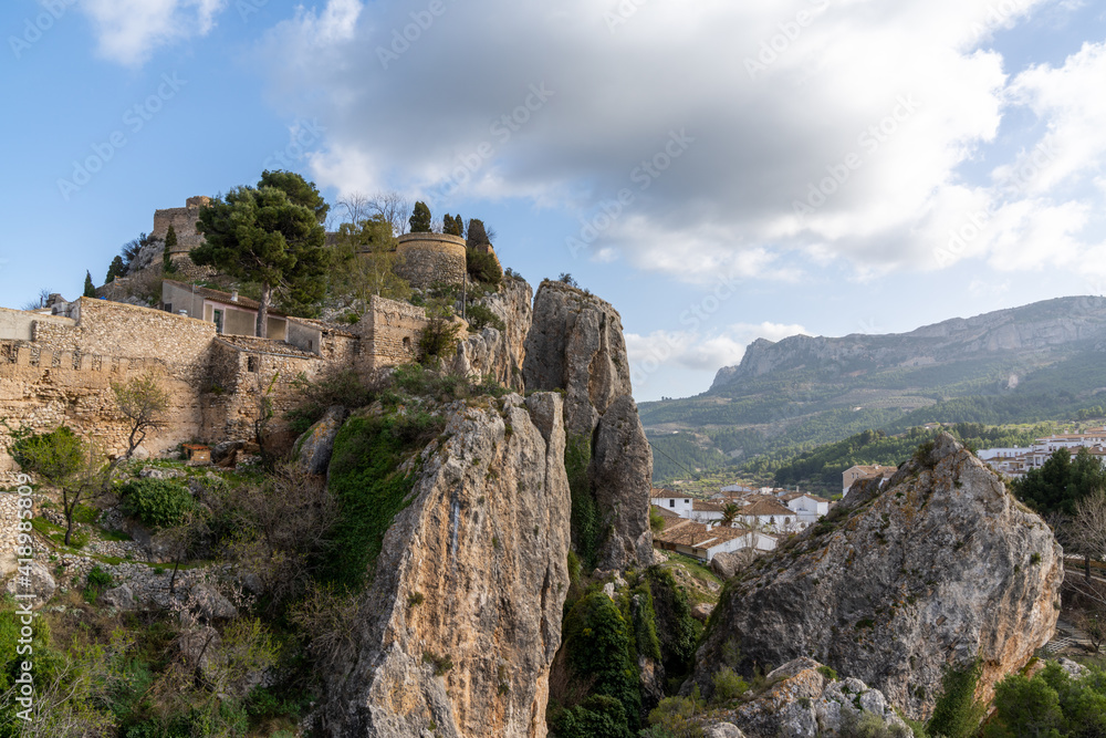 old castle on top of the cliff in Guadalest