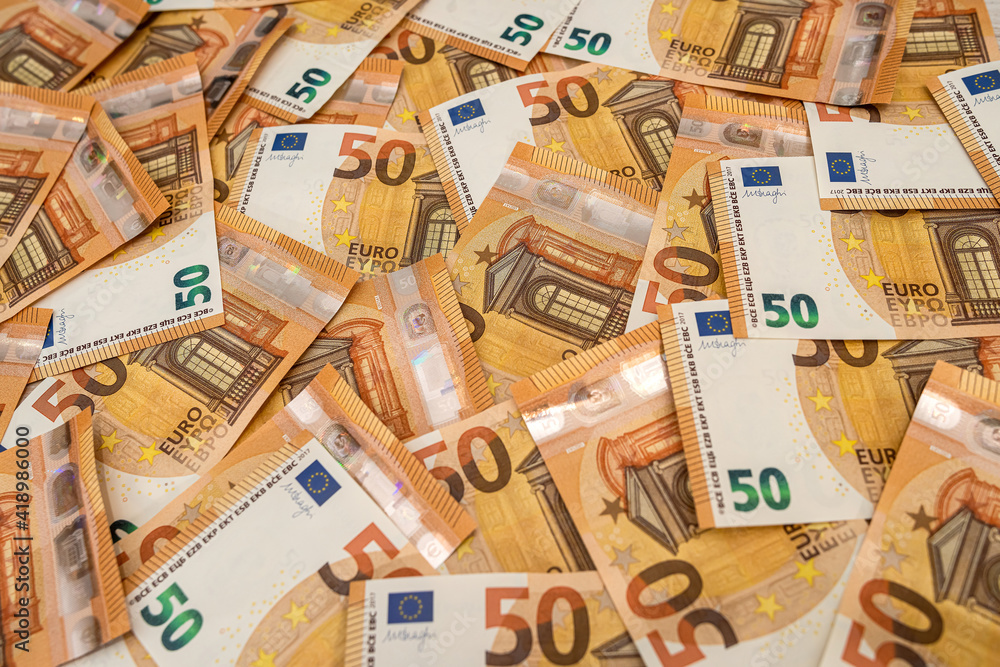 Obraz premium 50 fifty euro money as background