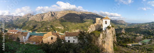 panorama view of Guadalest village and mountain landscape photo