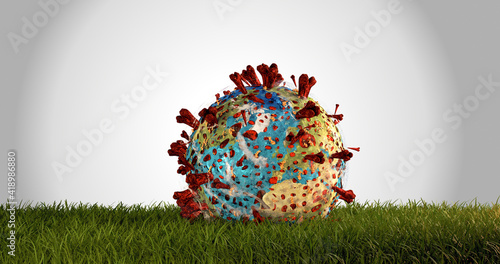 Fototapeta Naklejka Na Ścianę i Meble -  pandemic virus and globe 3d-illustration. elements of this image furnished by NASA