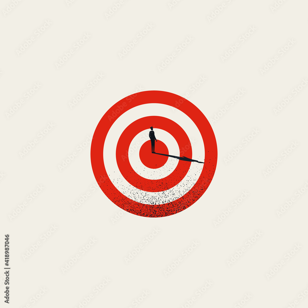 Business target or objective vector concept. Symbol of success, hitting bullseye and goals. Minimal illustration art. Business target or objective vector concept. Symbol of success, hitting bullseye and goals. Minimal illustration art.