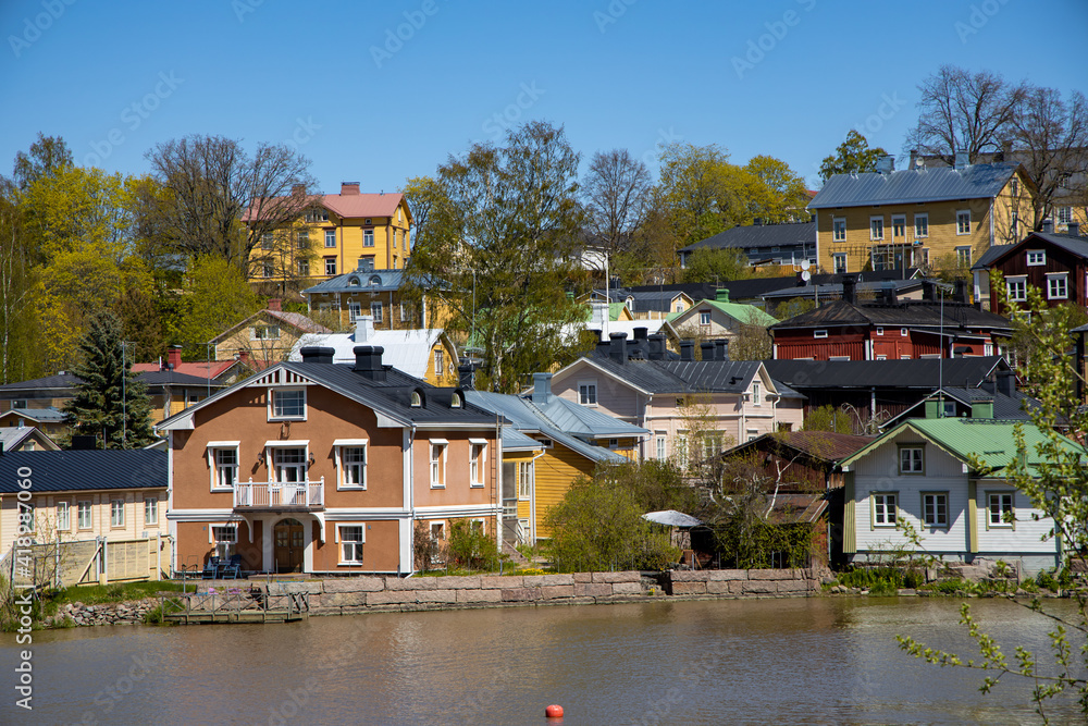 old town on a hillside along the river