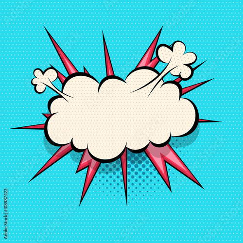 Yellow comics speech bubble for text