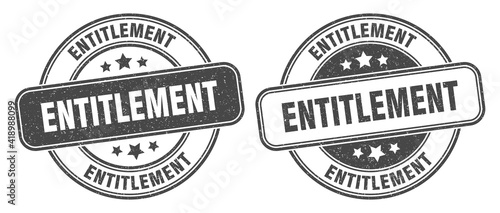 entitlement stamp. entitlement label. round grunge sign