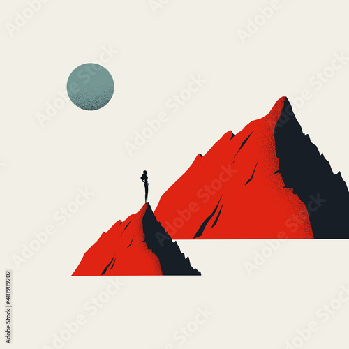 Business ambition and motivation vector concept. Symbol of achievement, succes, growth, emancipation.