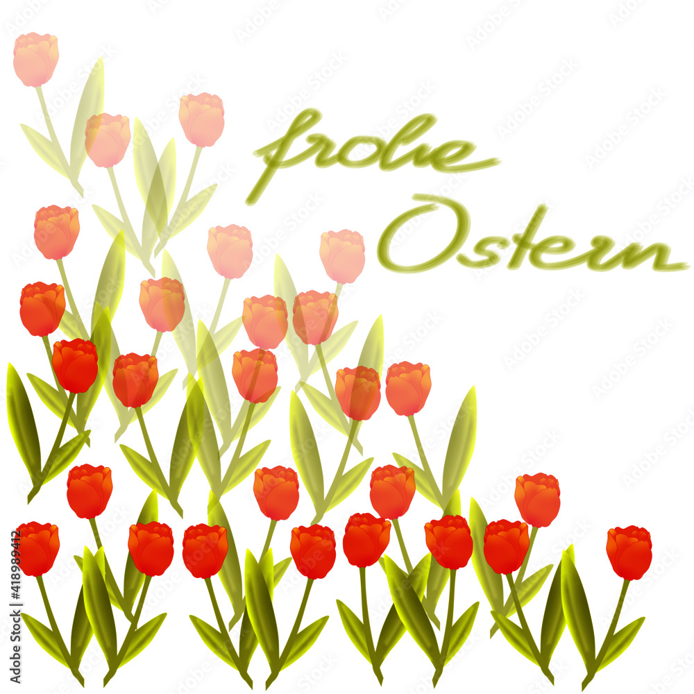 Obraz premium frohe ostern tulpen