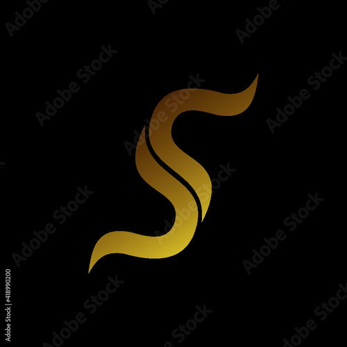Letter S Gold Logo Vector icon