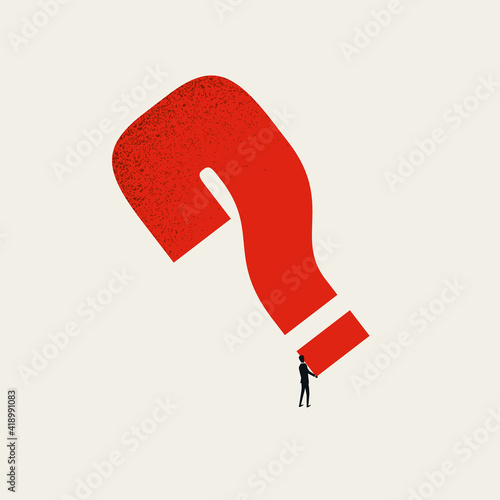 Business future and questions vector concept. Symbol of uncertainty, decisions and choices. Minimal illustration.