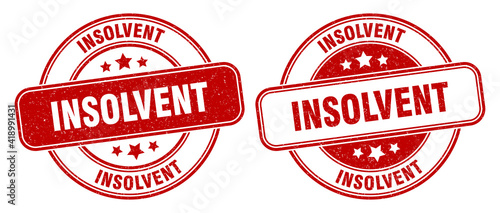 insolvent stamp. insolvent label. round grunge sign