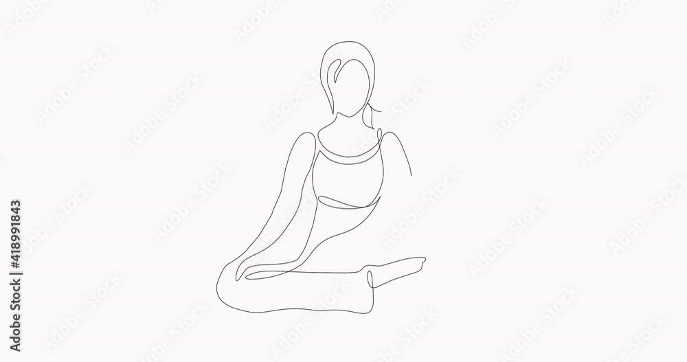 Self Drawing of one line Vector Yoga Lotus Pose. Self-drawing a simple animation of one continuous line. 4K Stock video Animated sketch vector drawing. Traditional Relaxation Pose. Self Drawing of one line Vector Yoga Lotus Pose. Self-drawing a simple animation of one continuous line. 4K Stock video Animated sketch vector drawing. Traditional Relaxation Pose.