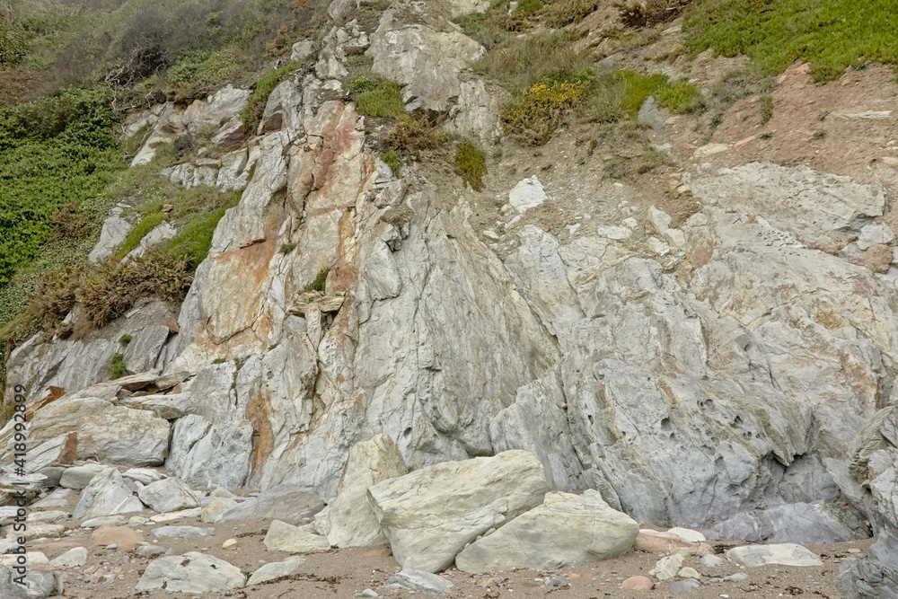 Granite rock formation along the northesea coast of Howth head, ireland Granite rock formation along the northesea coast of Howth head, ireland