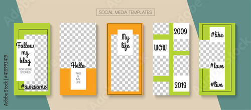 Social Stories Cool Vector Layout.