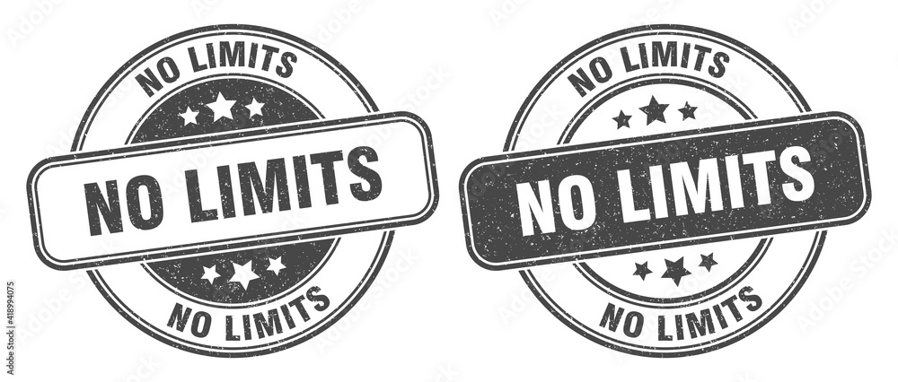 no limits stamp. no limits label. round grunge sign