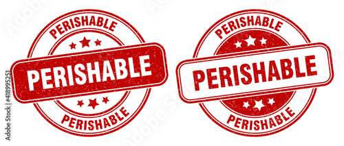 perishable stamp. perishable label. round grunge sign