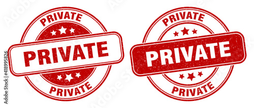 private stamp. private label. round grunge sign