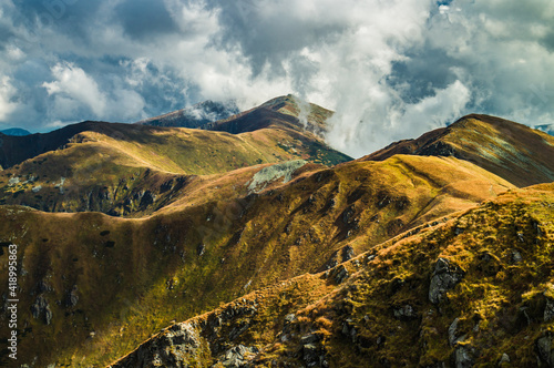 View at ridge of Low Tatras towards Chopok in autumn