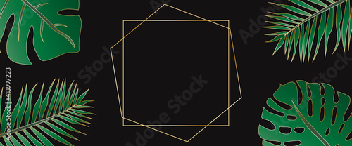 black Background and gold frame