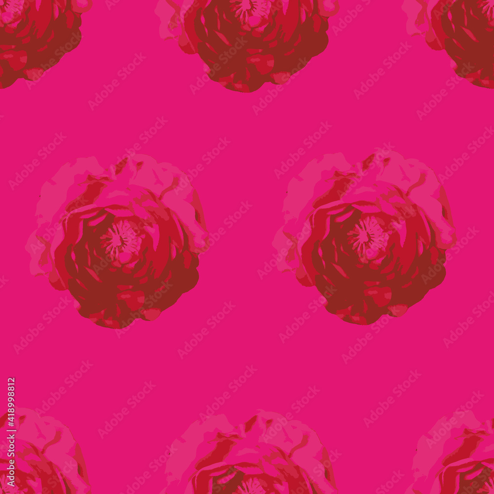 Fuchsia Vector Roses repeat pattern print background Fuchsia Vector Roses repeat pattern print background