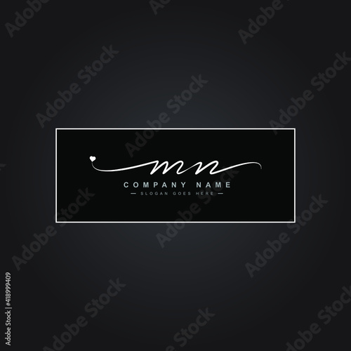 MN Initial letter Logo - Hand drawn signature logo