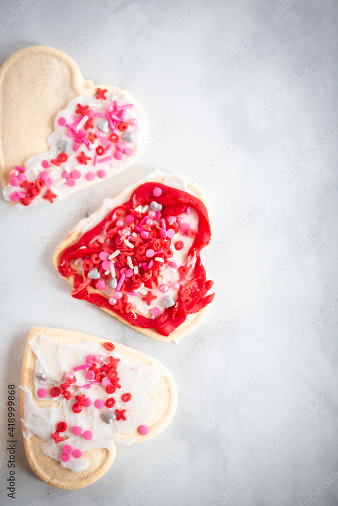 Naklejka premium Heart Shaped Sugar Cookies