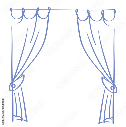 curtain drawing vector