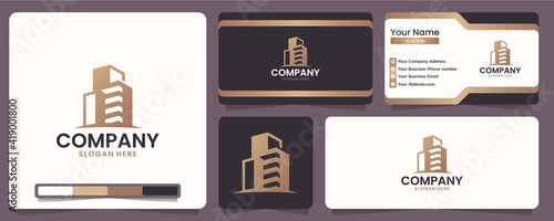 building logo , office , company , apartment , trademark ,logo design with business card and banner