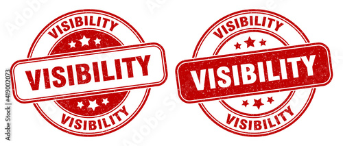 visibility stamp. visibility label. round grunge sign