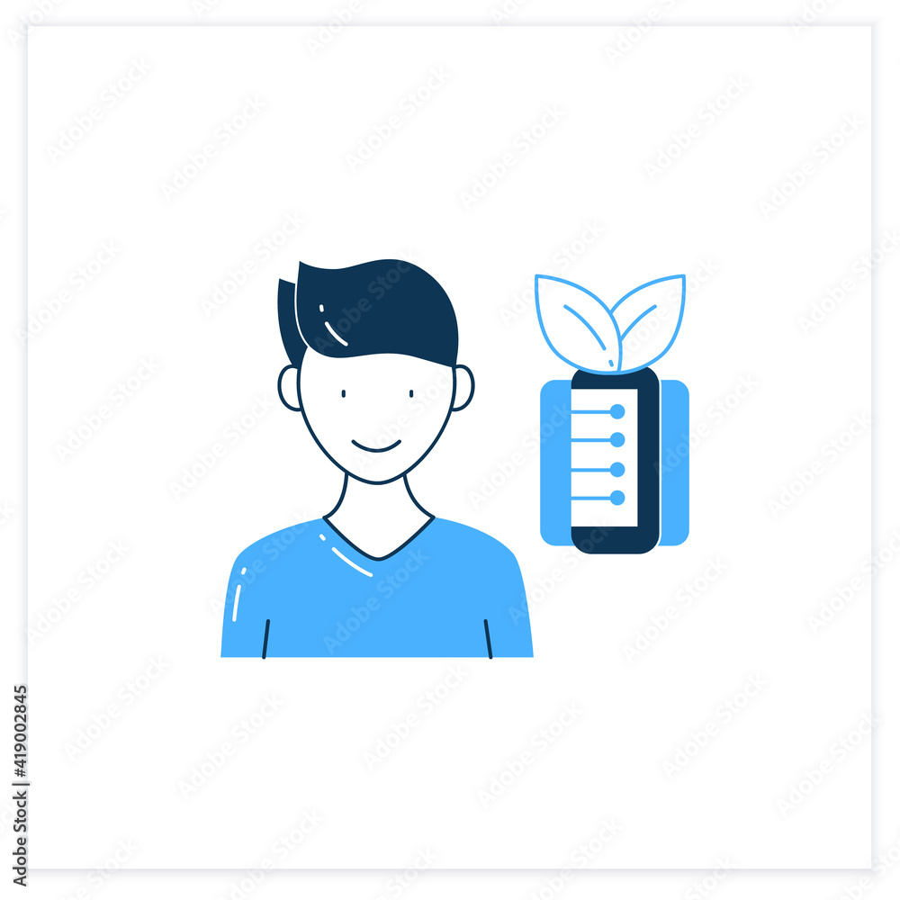 Information ecology flat icon. Modeling info processes in human systems. Information overload concept. Vector illustration Information ecology flat icon. Modeling info processes in human systems. Information overload concept. Vector illustration