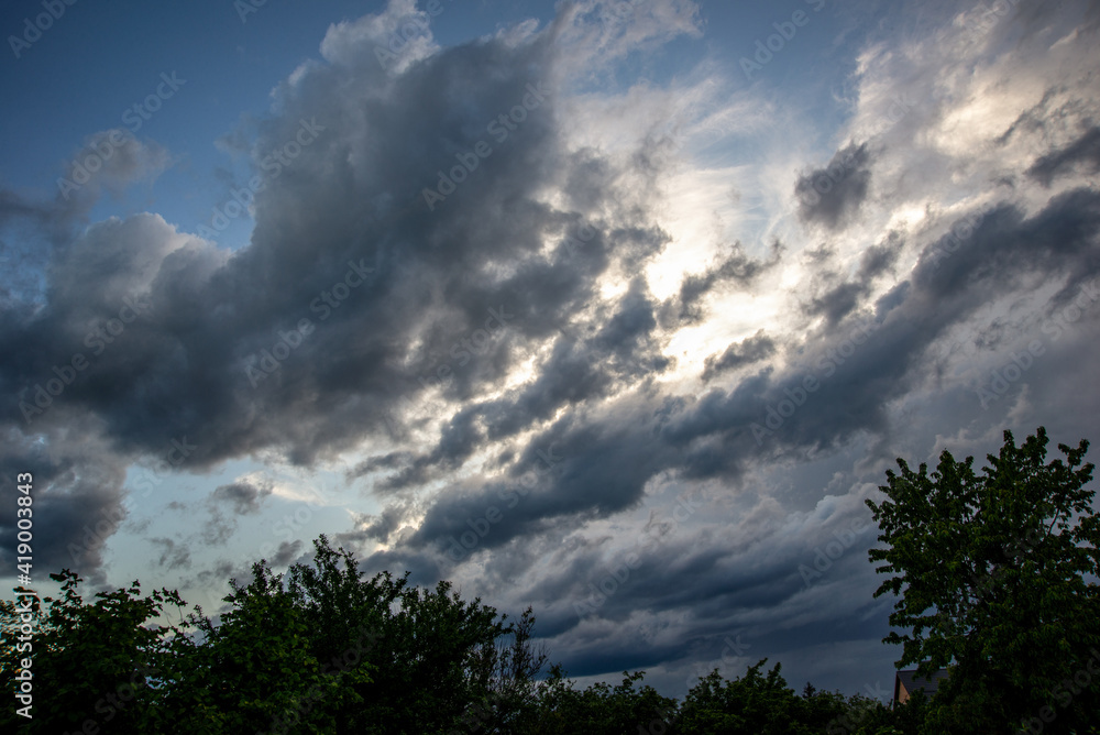 Rain clouds in the evening sky Rain clouds in the evening sky