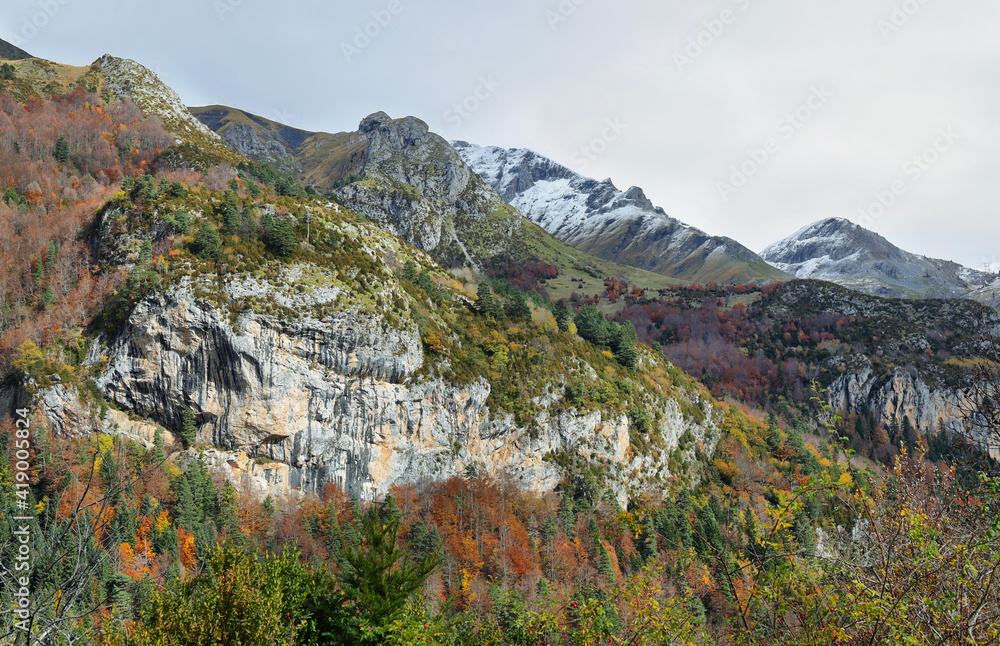 Autumn scene in Bujaruelo valley, Spain