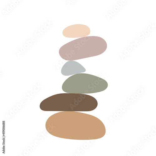 Canvas Print Zen stones simple abstract vector illustration in flat style, relax, meditation