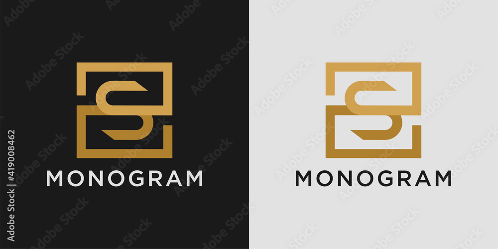 Monogram logo design template of initial letter S with creative modern concept Monogram logo design template of initial letter S with creative modern concept