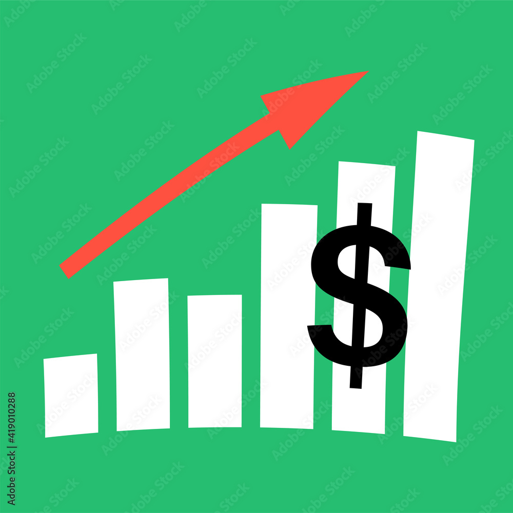 Illustration of a chart of financial growth and successful business. Vector icon Illustration of a chart of financial growth and successful business. Vector icon