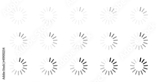 Vector large set loading and buffering icons.